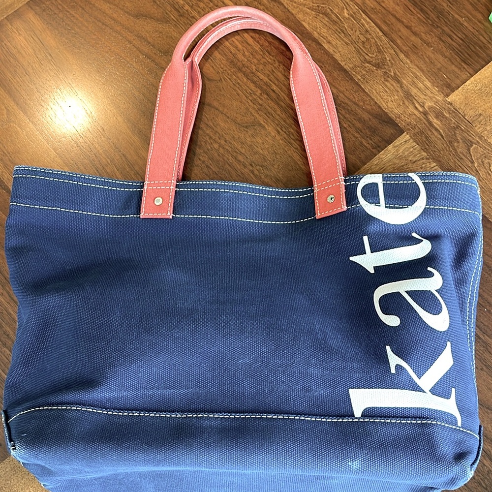 BEAUTIFUL KATE SPADE CANVAS TOTE - RED WHITE & BLUE - VERY PATRIOTIC!